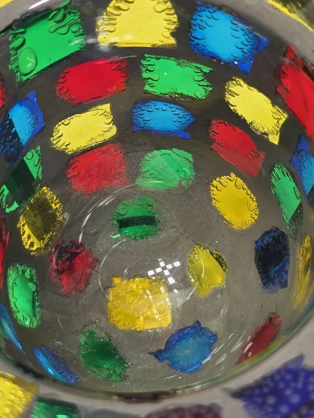 Moroccan Mosaic Art Glass Candle Holder Bowl Iron Stand Tealight Centerpiece.